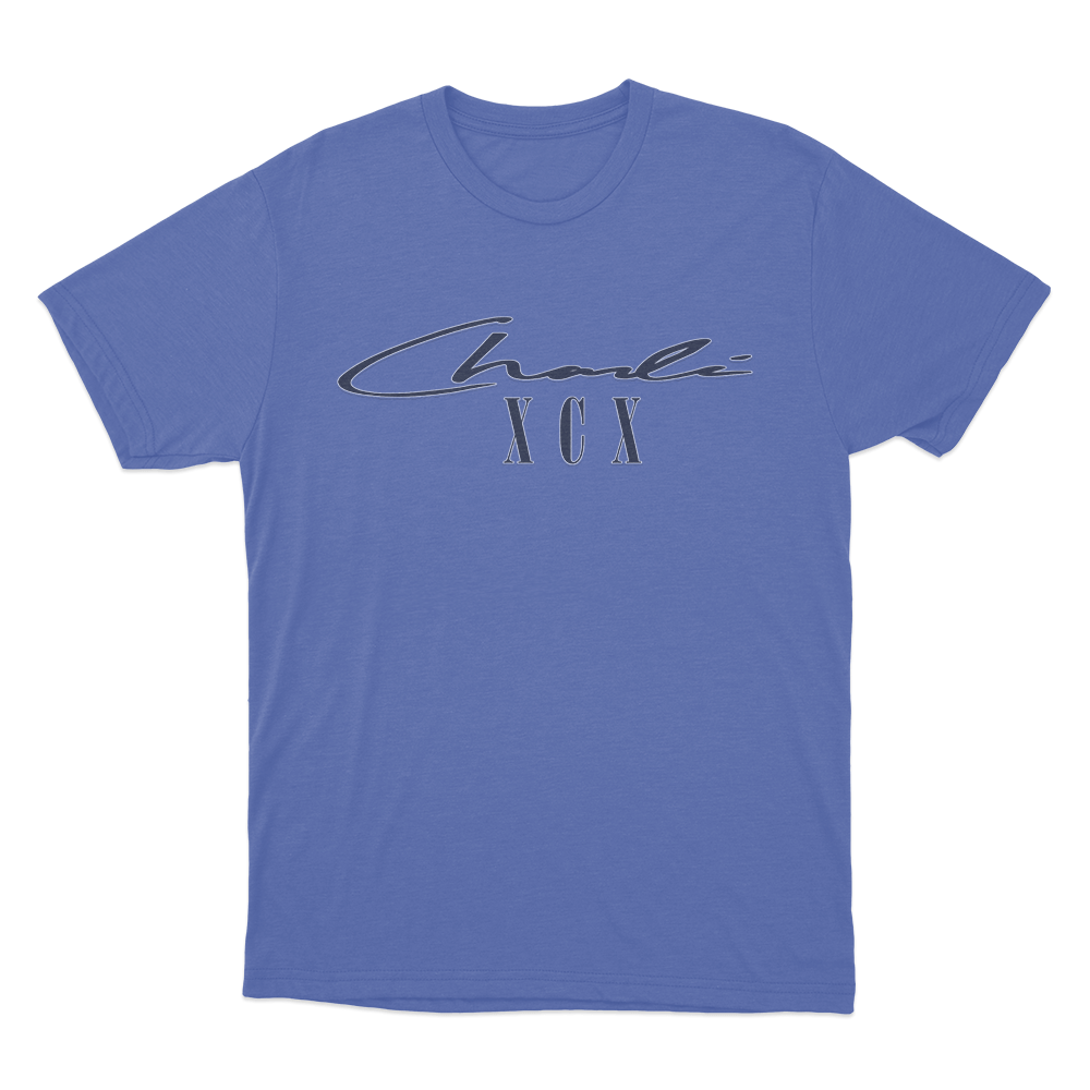 Charli Xcx Signature Unisex T Shirt Blue Charli Xcx Signature Unisex T Shirt Blue