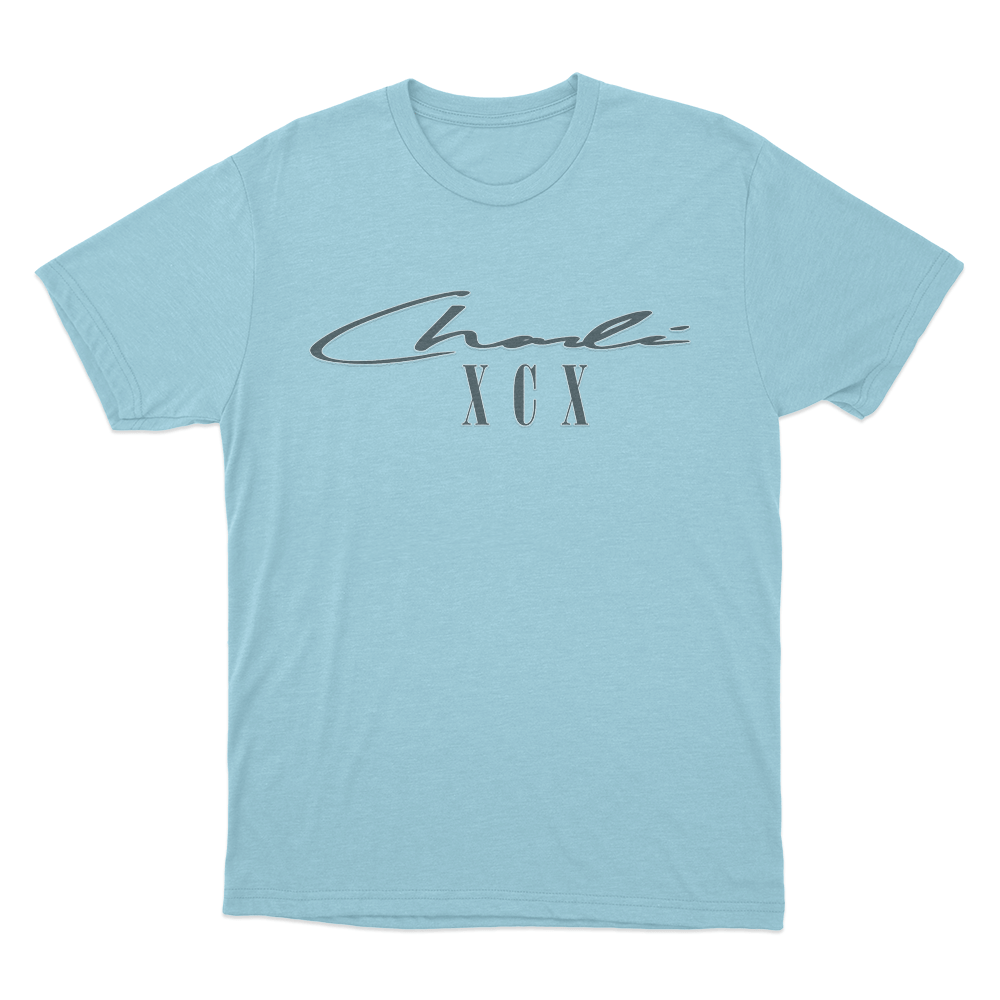 Charli Xcx Signature Unisex T Shirt Sky Blue Charli Xcx Signature Unisex T Shirt Sky Blue
