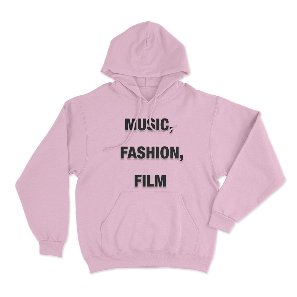 Music, Fashion, Film Unisex Hoodie Pink Music Fashion Film Unisex Hoodie Pink