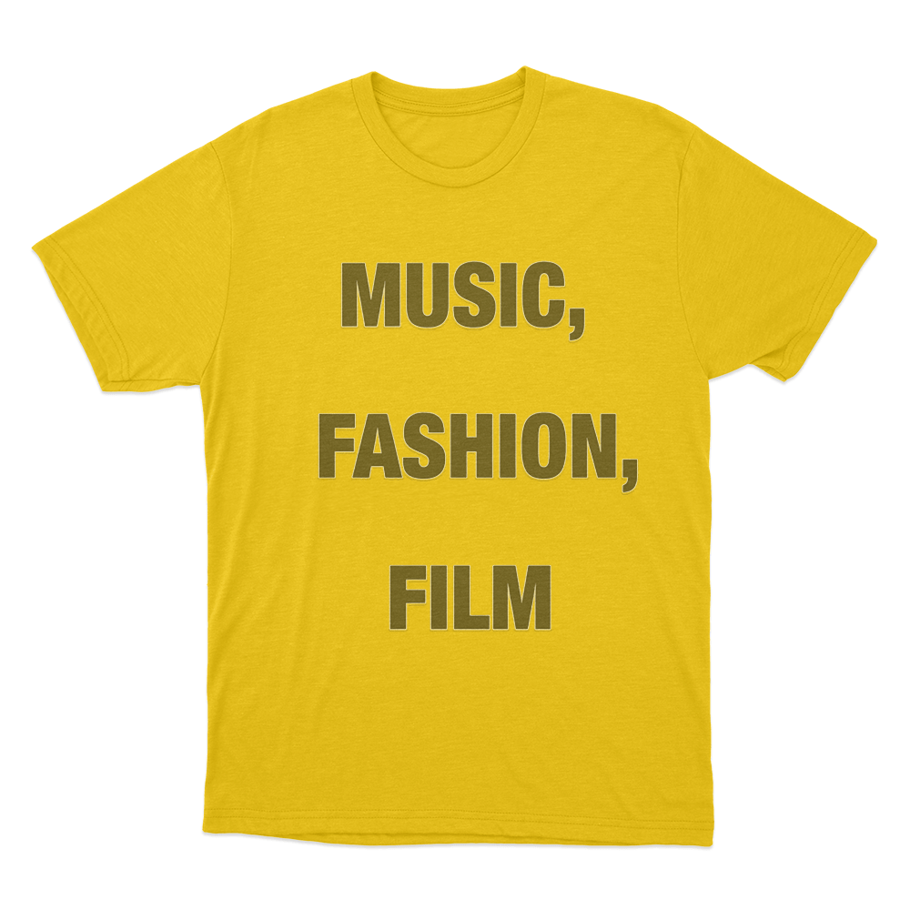 Music, Fashion, Film Unisex T Shirt Yellow Music Fashion Film Unisex T Shirt Yellow